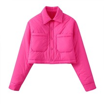 DiYiG Women 2022 New Fashion Padded Shirt Jacket Retro Lapel Long Sleeve Pocket  - £175.95 GBP