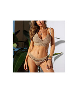  BOHO Seashell Crochet Bikini Thong   2-Piece Set Super Cheeky Bottoms T... - $918.79 MXN