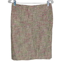 Talbots Skirt Tweed 4P Petite Pencil Back Zipper Black White Pink Green New - £22.68 GBP