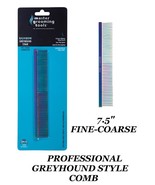 Master Grooming Tools Greyhound Style Steel RAINBOW FINE-COARSE COMB Pet... - £14.89 GBP