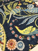 Pottery Barn Euro Quilted Shams Peacocks Reversible Pair Tie Closure Beautiful!! - £41.11 GBP