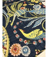 Pottery Barn Euro Quilted Shams Peacocks Reversible Pair Tie Closure Bea... - £40.21 GBP