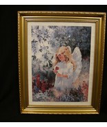 Dodie Knight Signed , Framed Print Garden Angel  - $40.00