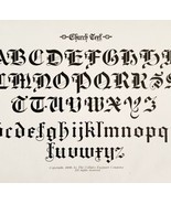 Church Text Font Example 1899 Victorian Crafts Art Drawing Ephemera DWKK20 - $27.10 CAD