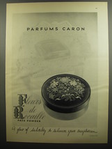 1952 Caron Fleurs de Rocaille Face Powder Ad - Parfums Caron - $18.49