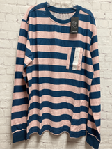 Original Use Mens Pink Blue Stripe Long Sleeve T-Shirt Pocket Size Medium New - £7.69 GBP