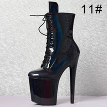 Sexy Stripper Dancer 8&quot; High Heel Platform Magic color Lace Up Ankle Boots - £116.78 GBP