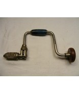 Vintage Stanley #945 Brace &amp; Bit 10in Sweep Brown &amp; Blue Wooden Handles 8-a - $74.24