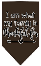 I Am What My Family is Thankful For Screen Print Bandana Cocoa Size Large - £9.12 GBP