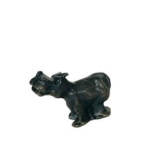 Pewter Figurine Noah&#39;s Ark miniature vtg metal Bible Genesis Hippo Hippopotamus - £13.19 GBP