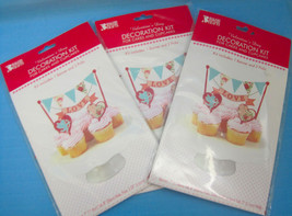 Valentine&#39;s Day Decoration Kit Cakes Cupcakes Banner &amp; 2 Picks Lot of 3 Packs - £11.94 GBP