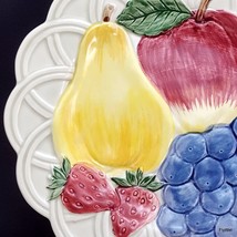 Otagiri Fruit Basket Salad Plate Cream Embossed Ironstone Multi-Colored Fruit - £12.58 GBP