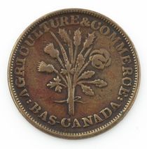 TRADE &amp; AGRICULTURE LOWER CANADA BANK OF MONTREAL TOKEN UN SOUS VERY FIN... - $100.46