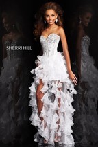 Authentic SHERRI HILL CORAL 10 Hi-Low Ruffle Gown Formal Prom Pageant Dr... - $326.90