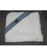 Vintage Oshkosh B&#39;Gosh White Terry Hood Hooded Baby Bath Towel Denim Jea... - £23.32 GBP
