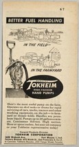 1958 Print Ad Tokheim High-Vacuum Hand Pumps For Farms Fort Wayne,IN - $9.88