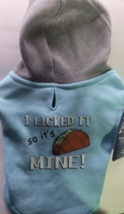 YOULY The Gourmet Blue I Licked It So It&#39;s Mine Taco Dog Hoodie, XX-Small - £10.35 GBP