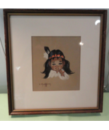 Gerda Christoffersen Big Eyed Little Native Indian Girl Print Adorable 1... - €69,59 EUR