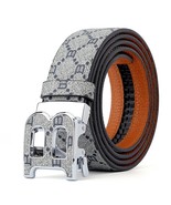 Luxury Designer Leather B Belt Men&#39;s Buckle Waist Belt Strap for Jeans W... - $37.01 CAD