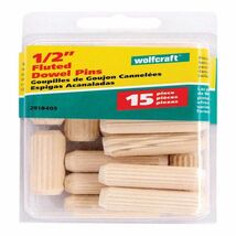 wolfcraft Fluted Hardwood Dowel Pin 1/2 in. Dia. x 1-1/2 in. L 1 pk Natural - $5.06