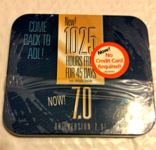 Vintage AOL America Online Windows 7.0 Blue Come Back CD tin SEALED 1025 HOURS - $7.67