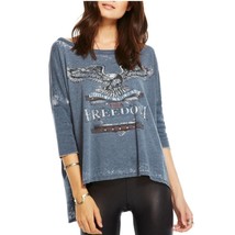 Chaser women&#39;s blue freedom eagle USA graphic dolman tee extra small MSR... - $15.99
