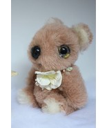Pink teddy bear/Baby bear/Huge eyes/Yellow eyes/Alpaca/Collectible pink ... - $236.84 CAD