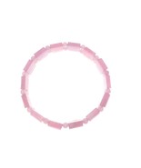 Pink Jade Stretch Bracelet Square &amp; Round Beads 10mm Estate Jewelry 2007 - $42.34 CAD