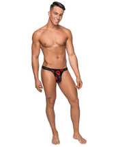 Kiss Me Stretch Mesh Micro Thong V Blk/rd L/xl - £9.79 GBP