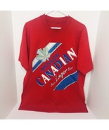 Vintage Molson Canadian Lager Beer Screen Print Single Stitch Shirt Red ... - £22.56 GBP