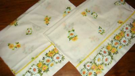 Vtg Pequot 2 Yellow &amp; White Daisies Standard Pillowcases NEW WOut Pkg Springs - £10.20 GBP