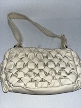 Ashreil  Ivory Puffer Leather Shoulder Handbag - $38.61