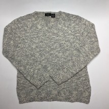 Roe Women&#39;s V-Neck Sweater Gray Soft Neutral Wool Acrylic Medium - £31.37 GBP