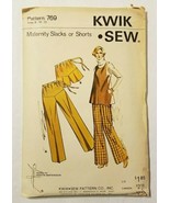 Vintage Kwik Sew Pattern #769 Maternity Slacks or Shorts Sz 8 10 12 CUT - £11.67 GBP