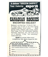 1974 Expo World&#39;s Fair Spokane Advertisement Canadian Rockies Vintage DW... - €21,30 EUR
