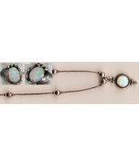 Demi-Parure Opal Sterling 18 inch Pendant Necklace &amp; Post Ea - £31.90 GBP