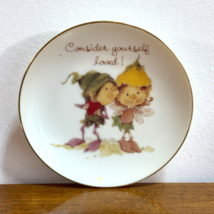 American Greetings Lasting Treasures Fairy Pixie Elf Plates 1978 Vintage 4&quot; - £14.13 GBP