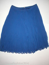 New Womens White House Black Market Skirt Pleated Dark Blue 8 Office Accordion - $98.99