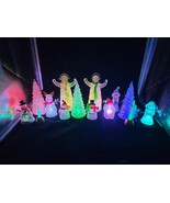 Light Up Christmas Lucite/ Acrylic trees, snowmen, Santa, Reindeer  14 - $32.00