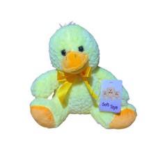 Best Made Toys 8” Yellow Orange Sitting Duck Plush Easter Stuffed Animal Bow - £12.56 GBP