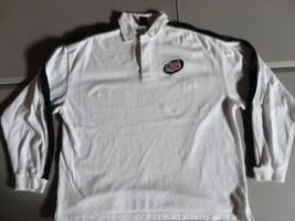 Vintage White Embroidered Mountain Dew Soda Do THE DEW Heavy Polo L/S Shirt XL - $30.06