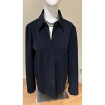 Vintage Talbots Navy Button Front Collar Lined  Stretch Jacket Women&#39;s Sz 14 - £25.74 GBP