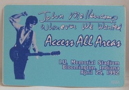 JOHN COUGAR MELLENCAMP - VINTAGE ORIGINAL CONCERT TOUR CLOTH BACKSTAGE PASS - $186.50 MXN