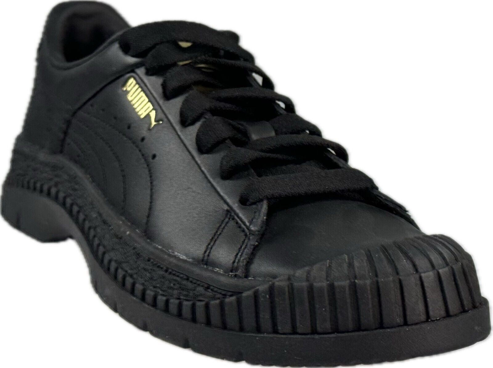 Primary image for PUMA Women's Black Utility Leather Sneakers SZ 7, 37098203
