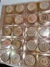 100 Various Vintage Wooden Nickels PA AZ CA lodges hotels business and m... - $119.00