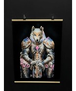 Stunning Hand-Painted Black Velvet Artwork, Fantasy wolf warrior Illustr... - $1,825.93 MXN