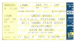 H.O.R.D.E. Festival August 8 1997 Concert Ticket Neil Young Beck Primus - £27.25 GBP