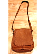 Coldwater Creek Hand Tooled Brown Leather Embossed Floral Western Crossb... - €26,05 EUR