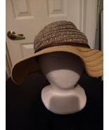 Women’s August Hat Company Woven Beige Brown Sun Hat Visor Packable Twine - $23.76