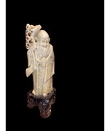 Antique carved soapstone figurine Shou (壽) Shouxing Old Man Of South Pol... - $138.31 CAD